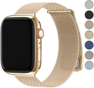 Fullmosa Compatible with Apple Watch Band 41mm 40mm 38mm 42mm Women Men, Stainless Steel Milanese Loop Replacement iWatch Bands Series 10 9 8 7 6 5 4 3 2 1 SE, 41mm 40mm 38mm 42mm Gold