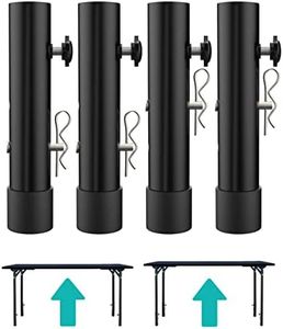 ruiru bro Table Leg Extenders for Folding Tables Straight/Bent Leg,Heavy Duty Folding Table Leg Extensions,2 Levels/Heights Adjustable Risers-Ideal for Improving Your Back Pain(4-Pack)