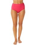 Anne Cole Women's High Waist to Fold Over Shirred Bikini Bottom Swimsuit, Hot Pinkie, Small