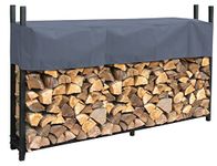 QUICK STAR Metal Firewood Rack Anthracite 200 x 25 x 115 cm Garden Firewood Shelter 0,8 m³ / 1 SRM Stacking Aid Outdoor with Weather Protection Gray