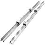 VEVOR 2 Set SBR20-1200mm 20mm Fully Supported Linear Rail Shaft Rod with 4 SBR20UU Block 20mm Bearing Slide Block for DIY CNC Routers, Mills, Lathes