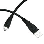 Bipra USB 2.0 A to Mini-B 5 Pin Cable - Black (For External Hard Drives, MP3 Players, Mobile Phones, Digital Cameras)