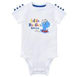 WAWSAM Little Brother Saurus Bodysuit Baby Boys’ Dinosaur Newborn Romper Gift Short-Sleeve 100% Cotton Printed Dino Outfit White