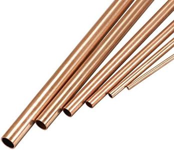 uxcell Copper Tube, 2mm 3mm 4mm 5mm 6mm 7mm OD x 0.5mm Wall Thickness 300mm Length Seamless Round Pipe Tubing, Pack of 6