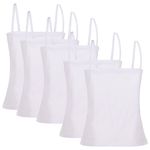 A2Z 4 Kids Pack of 5 Girls Plain Cami Vest Sleeveless Soft Cotton - Vest 014 White 5 Pack 13-14