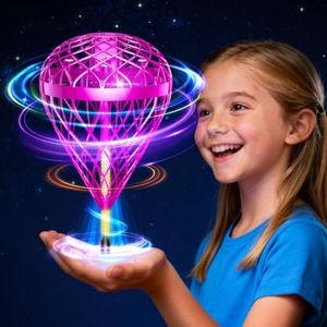 2025 Galaxy Light-Up Hover Orb Ball |Motion-Control Flying Spinner Toy for Screen-Free Indoor & Outdoor Play |Family Activity & Backyard Fun |Christmas Stocking Stuffer for Kids Ages 5-7 & 8-13,Purple