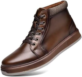 Casual Sneaker, Genuine Leather Lace-up Dress Shoes for Men Khaki 11