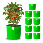 ORGANIC BAZAR 12x12 Grow Bags for Terrace Garden, Premium HDPE 220 GSM Green Plant Bags for Vegetable Garden (Pack of 10)