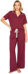 Badgley Mischka Yummy Jersey Notched Collar & Wide Leg Pants Set