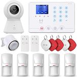 Wolf Guard Wi-Fi Alarm System,with APP Alert and Calling Alarms, Wireless 15-Piece kit: Alarm Hub, Camera,Door/Window Sensors, Remotes, Work with Alexa and Google Home