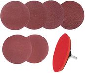 KAHEIGN 62Pcs 5" Sanding Discs Pad Kit, 60Pcs 40/60 /80/120 /180/240 Grits Hook and Loop Sandpaper with Sanding Pad and Shaft for Drill Grinder Rotary Tools (125mm)