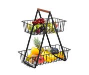 Trendi Fruit Stand Fruit Bowl, 2 & 3-Tier Fruit Basket, Fruit Bowl, Bread Basket, Vegetable Bread Basket, Modern for Kitchen Decoration, Vegetables, Fruits, Snacks (2 Tier Rack)