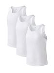 DAVID ARCHY Men's Tank Top Bamboo Rayon Undershirts Tank Shirt Moisture-Wicking A-Shirt for Men, 3 or 5 Pack White