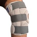 Comfy Fit-Happy Fit_HINGED_UNISEX-Adjustable Knee Cap Support Brace For Knee Pain | Running | Arthritis | Knee Support Patella for Men and Women|Knee Brace|Knee Guard |GRAY-Neoprene- PACK OF 1