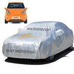 Enew Waterproof Textured with Triple Stitching Car Cover for Tata Nano- Ultra Surface Body Protection, Mirror, Dust, UV Shield, without Antenna Pockets - Silver Look