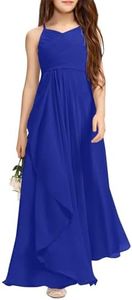 Imily Bela Girls A-Line Halter Dress Junior Bridesmaid Flower Girl Flowy Chiffon Maxi Dresses Wedding Party Pageant Gown
