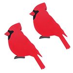 MACLARONX Wooden Cardinal Red Bird Figurine Cardinals Cutouts Crafts Cardinal Art Ornaments for Desk Shelf Home Decor, 2 Pack