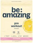 BEAM Be Amazing Vegan Pre-Workout Powder | Energy Booster Powdered Drink with All-Natural Caffeine, No Crash, No Jitters | Supplement with Adaptogens for Men and Women | Pink Lemonade, 40 Scoops