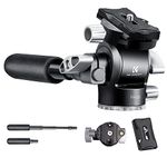 K&F Concept Video Fluid Head, Camera Tripod Head with Stretchable Handle, for Compact Video Camera, DSLR and Tripod, Max Load 11.02 lbs/5 kg