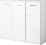 Germania Shoe cabinet 3523-84 GW-Adana, in White, Fronts high gloss with groove milling, space for up to 36 pairs of shoes, 134 x 120 x 36 cm (WxHxD)