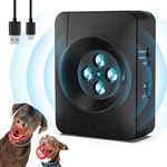 Anti Barking Device, 4 Powerful Emitters Ultrasonic Dog Barking Device, Rechargeable Stop Dog Barking Device, Auto Bark Stopper for Dogs, Dog Bark Deterrent Device with 3 Modes Indoor Outdoor