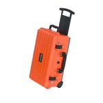 MEIJIA All Weather Rolling Waterproof Protective Case, Hard Camera Case,Dry Case with Retractable Pull Handle and Wheels,Foam Inserted,22 x13.81x9inches (Orange)