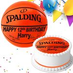 Basketball Personalised Happy Birthday 7.5 INCH Edible Icing Cake Topper Decoration A023