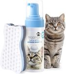 Mooncat Waterless Cat Shampoo+Cat Brush, Licking Safe Dry Shampoo for Cats, No Rinse Foam Cat Bath, Grooming for Cat, Kitten Sensitive Skin, Dander Reducing, Paraben Free, pH Balanced (5 oz)