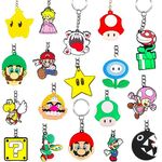 Acuiwer 18 PCS Cartoon Keyrings Party Bag Fillers Supplies Ma-riio Keychains for Boys Girls Birthday Baby Shower Party Favors