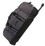 JCB - Men's Wheeled Holdall Duffle Bag - Grey - Water-Resistant PU Base - Retractable Trolley Handle - Max. Capacity of 70L - Strong & Tough Travel Bag, 1,000 Denier Polyester