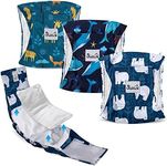 SlowTon Male Dog Diapers Wraps, Washable Diapers Belly Bands with Additional Pads for Male Dogs Incontinence and Doggie Puppy Training, Highly Absorbent Nappies with Flexible Fastener, Pack of 3