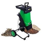 Electric Wood Chipper, 2400W Garden Rolling Shredder, Dual Edge Blades Cutting, 50L Collection Bag, Leaf Mulcher for Lawn/Garden,Chippers+30M Power line