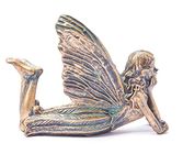 Magical Fairy Garden Ornament Outdoor Lying Bronze Effect Home Decor Figurine Angel Statue Sculpture for Patio Yard House Decoration