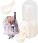 Rabbit Water Bottle, 700ml/23oz Hanging Water Dispenser Feeder Cage Crate Hutch Bunny Puppy Cat Chinchilla Ferret Guinea Pigs Squirrel Hedgehog (White, 700ml)