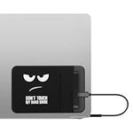 kwmobile Elastane Sleeve Compatible with SanDisk Portable SSD, Samsung T7, Crucial X8, HDD Case - Stretchy Holder for External SSD - 13x8.3cm (5.1x3.3) - Don't touch my Hard Drive
