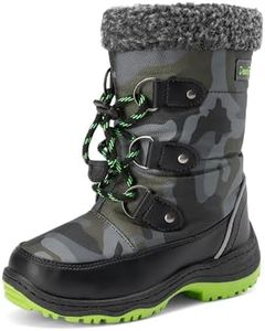 DREAM PAIRS Boys Snow Boots Camouflage Slip Resistant Faux Fur Lined Winter Shoes for Little/Big Kid,Size 3 Little Kid,Camo/Green,SDSB2228K