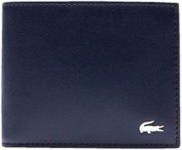 Lacoste Men's Fitzgerald Leather 6-Card Wallet, Peacoat, One Size