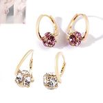 Tourmaline Ionic Earrings, Lymphatic Magnetotherapy Earrings, Magnetic Therapy Germanium Earrings, Lymphatic Drainage Earrings for Women (Purple+White)