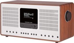 REVO SuperConnect Stereo Internet Radio/DAB+ Digital Radio (30 Watt, Stereo Radio, Internet, WLAN, DAB/DAB+/FM, Spotify, Amazon Music, Napster and Much More, Design Radio) Walnut Silver