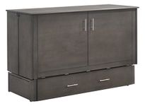 Night & Day Furniture Sagebrush Murphy Cabinet Bed with Mattress, Stonewash, Queen