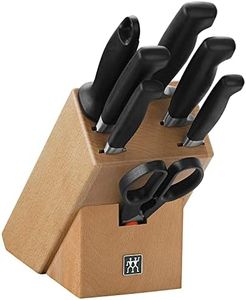 ZWILLING Vier Sterne Messerblock mit Messer 8-teilig, Rostfreier Spezialstahl, Made in Germany, Holz