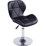 Charles Jacobs Static Swivel Geometric Design Chair with Adjustable Height - Black PU