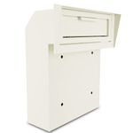 Door Drop Box for Mail, Rent, Deposit, and Night Key - Door Mount Locking Mailbox with Rear Access Through The Door (10.5'' x 2.25'' Mail Slot) (Rainproof Design (Beige))