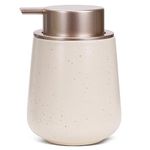 Umlaca Soap Dispenser Ceramic for kitchens,Bathroom Refillable Liquid Hand Soap Dispenser for Lotion,detergent,liquid hand soap12oz (Pockmarked Beige Liquid Soap Dispenser)