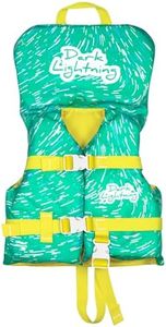 Coast Guard Approved Life Vest Kids/Todder, Baby/Infant Life Jacket 0-30 lbs, Toddler Floaties 20-30 Pounds,Toddler Swim Vest/Water Wings Arm Floaties in Puddle/Sea (Flowing Light - Green)