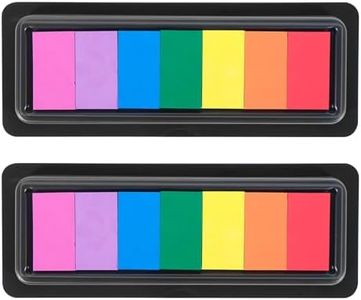 CraftyManor 7 Rainbow Colors Washable Stamp Pad for Kids Finger Paint, Latex Foam Washable Fingerprint Ink Pads for Kids Classroom, Clothing Stamp, Letter Stamps…(2PCS)