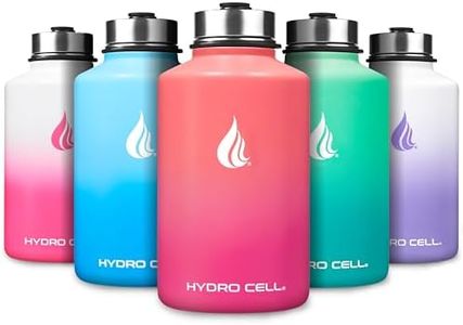 HYDRO CELL Stainless Steel Insulated Water Bottle with Straw - For Cold & Hot Drinks - Metal Vacuum Flask with Screw Cap and Modern Leakproof Sport Thermos for Kids & Adults (Coral/Punch 64oz)