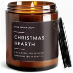 Christmas Hearth Natural Soy Wax Scented Candle for Home – Handcrafted in USA – Best Gift for Mom, Dad, Sister, Brother & Friends – Aromatherapy Candle for Christmas – Scented Candles for Women & Men