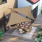 Awnpro 24' x 24' x 24' Triangular Shade sail Awning Anti-Sun Shade Awning for Outdoor Patio Garden Backyard (we Custom Size) Sand