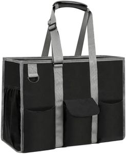 MHOMER Large Utility Tote Bag for Women, Zip-Top Teachers Tote Bag with 12 Pockets, Waterproof Nurse Bag for Working Women, Black, Large